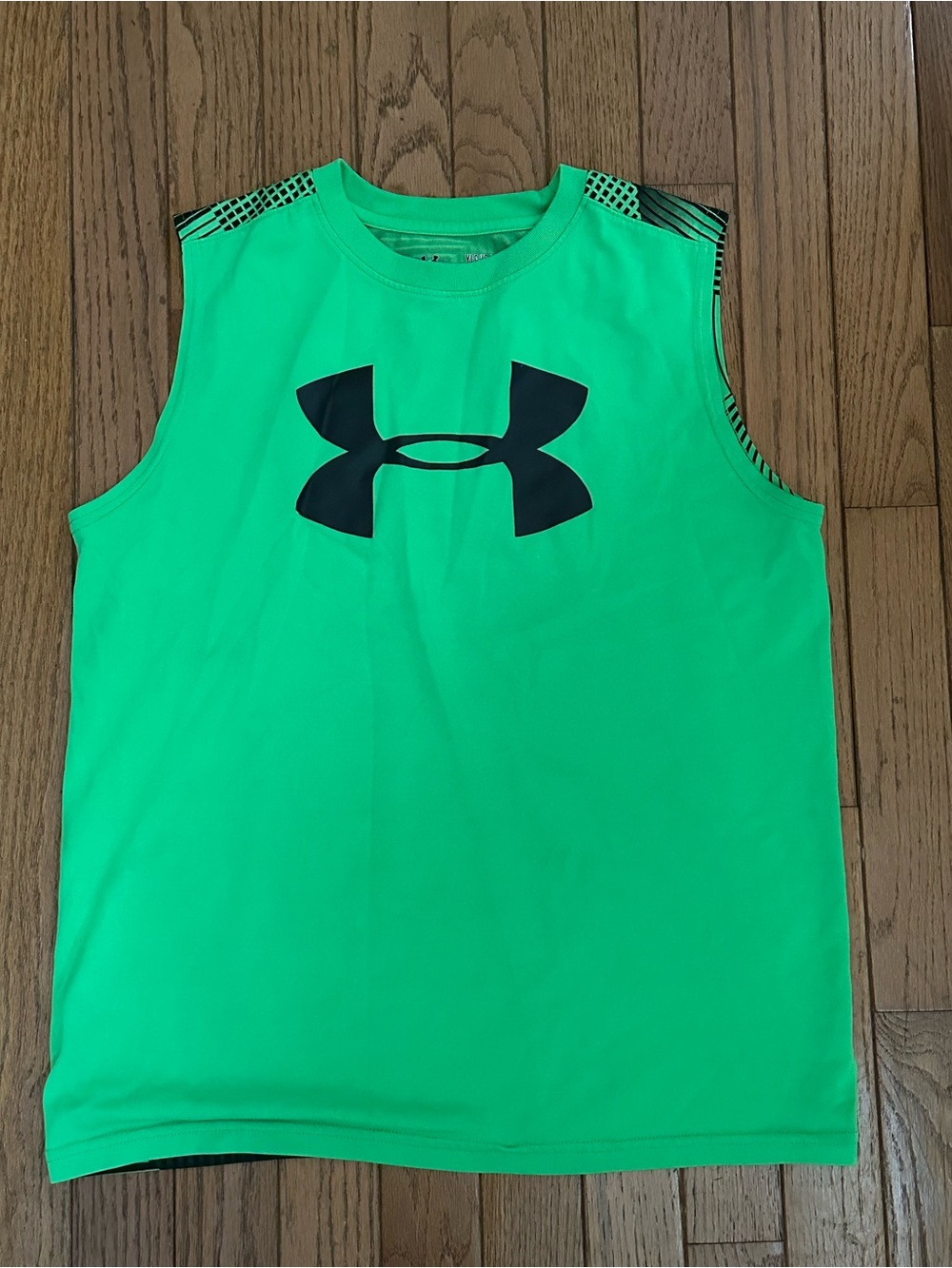 Under Armour Neon Green Boys' Performance Tank with Black Logo